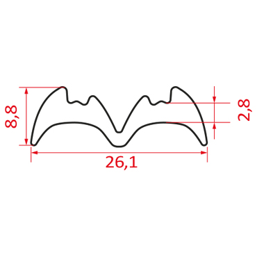 Dupla Média G - Guarnição em Borracha  - Icilegel Guarnições em Borracha, Fitas de Vedação, Telas Mosquiteiras
