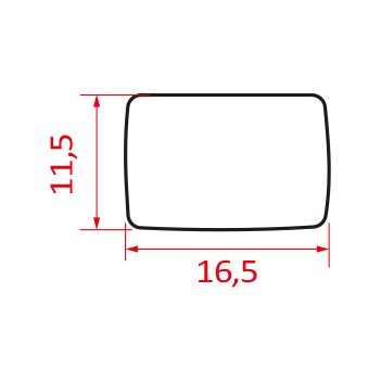 Calço em Borracha para Vedação 16,5mm  x 11,5mm